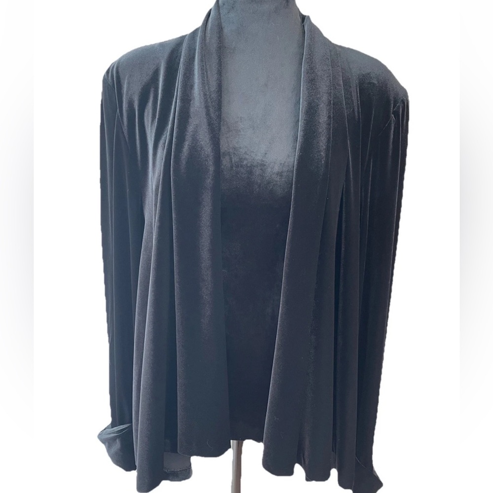 Another Thyme ladies‎ open velour stretch evening jacket size 16 90s/Y2K cuffed